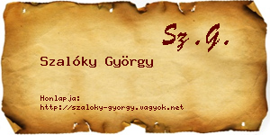 Szalóky György névjegykártya